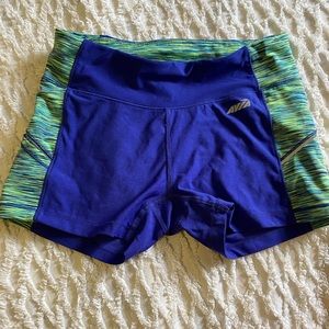Blue, green spandex. Avia. XS/S. Good condition.